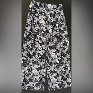 Navy Floral Ann Taylor palazzo pants
